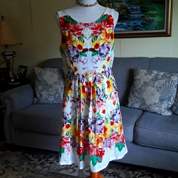 Robbie Bee Dresses & Skirts - Robbie Bee Dress fit and flare floral sleeveless sz.10